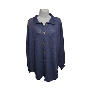 Blue Button-Up Cardigan